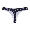 Women Black Ice Silk Butterfly Print Thong Low Waist Seamless Sexy Panties Variant - S / Dazzling Purple Butterfly (Black Base)