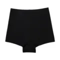 Women black seamless high waist safety shorts anti chafing underwear breathable solid color - XL / Black