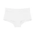 Women's white seamless boxer briefs, comfortable breathable thin cotton underwear. - S / Ivory White