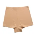 Women seamless nude safety shorts, comfortable breathable ice silk anti-chafing flat underwear. - S / Beige