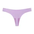 Seamless ice silk low waist thong breathable sexy sports invisible briefs underwear - Bright Purple
