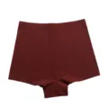 Women seamless safety shorts anti-chafing ice silk boxer briefs underwear dark red size - S / Skin Deep Purple