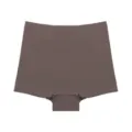 Women seamless safety shorts summer thin ice silk anti-chafing boxer briefs anti-glare underwear - Dark Taupe