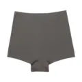 Dark grey seamless high waist safety shorts, ice silk anti-chafing boxer briefs for women. - Mud Gray