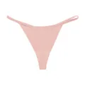 Women pink low waist seamless thong ice silk quick drying sexy sports yoga string underwear - Pink