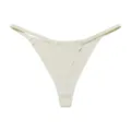 Women seamless thin strap thong, low waist quick dry ice silk sexy sports yoga underwear. - White Apricot