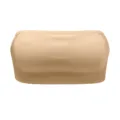 Women strapless seamless nude tube top invisible breathable summer basic underwear 1pc - M / Nude