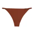 Damen-Low-Waist-Nahtlose Eisseide-Höschen mit Metallring-Seitenriemen, braune atmungsaktive Slips. - S / Dunkelbraun