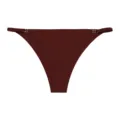 Bordeaux Damen Eisseide Nahtloser Tief-Tanga Slip mit Schönen Gold Metallringen - Dunkelviolett