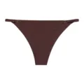 Damen niedrige Taille String Tanga in Dunkelbraun mit Metallring Seiten Sommer weich. - Dunkelbraun