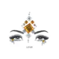 Weihnachten Acryl Kristall Gesichts Strass Aufkleber DIY glänzende Make-up Gesichtsjuwelen - Bernstein und Klarer Strass Geometrischer Stil (L0120) / 12.5*16.5cm
