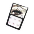 Gesicht Strass Augen Aufkleber Acryl Kristall Variante, schimmernder Regenbogen Sticker. - Elfenbeinweiß Halbkreis (Künstliche Perle)