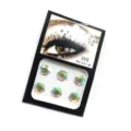 Augen Strasssteine Aufkleber Glitzer Kristalle DIY Gesicht Make-up Schmuck Steine 6Stk - AB Irisierendes Sechseck Raute