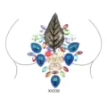 Αυτοκόλλητο στρας στήθους φεστιβάλ body art κρύσταλλο τατού διαμάντι πάρτι διακόσμηση - Συμμετρικό Γεωμετρικό Στυλ Διακόσμησης Gem (X0038) / 12.5*16.5cm