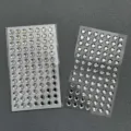 Acrylic rhinestone face stickers detail shot, clear round crystal gems for DIY makeup and festival. - Single Row Board / 8mm (91 Pieces/Pack)