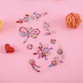 Detailansicht bunter DIY Acryl Strassaufkleber mit Blumen und Schmetterlings Motiven. - 7.5*13CM / Schmetterlings-Geometrischer Stil (A2)