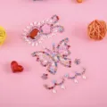 Detailansicht von bunten Acryl Strasssteinen Stickern mit Schmetterling und Blumen für DIY Basteln. - 7.5*13CM / Schmetterlings-Blumenstil (C2)