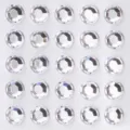 Klare Strass-Aufkleber, Acryl-Gesichtssteine Variante, glitzernde Make-up Diamant Deko. - Runder Stil / 10mm (25 Stück) / Transparent