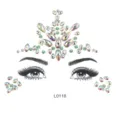 Holografische Strasssteine Aufkleber für Gesicht Make-up, Festival Party Kristall Glitzer. - Holographischer Funkelnder Irisierender Gesicht Stirn Aufkleber Stil (L0118) / 12.5*16.5cm