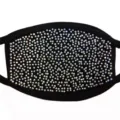 Black rhinestone face mask sparkling crystal reusable cotton cotton design. - One Size / AB Rhinestone