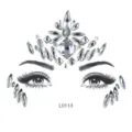 Gesicht Strass Aufkleber Gesichtsmotive Stirn Augen Koerper Kristall Schmuck Deko - Klarer Strass Krone Symmetrischer Augen Stil (L0113) / 12.5*16.5cm