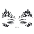 Schwarze Strass-Gesichtsaufkleber, Kristall-Augen-Edelsteine für Party-Makeup und DIY-Körperkunst. - Schwarzgrau Gefacettierter Strass Gesicht Auge Stil (L0114) / 12.5*16.5cm
