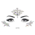 Gesicht Strass Steine Aufkleber glitzernde Kristall Schmuck für Party Festival Make-up DIY - Irisierender Kristall Strass Stirn Augenwinkel Aufkleber Stil (L0116) / 12.5*16.5cm