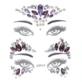 Gesichtstrass Steine lila Strasssteine Aufkleber fur Festival Make-up Korperkunst Deko - Lila Irisierender Unregelmäßiger Strass Stirn Auge Stil (L0117) / 12.5*16.5cm