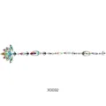 Acryl Kristall Brust Körper Aufkleber Strass Tattoo für Festival Party Dekor Variante SKU X0092 - Irisierende Linie Florale Kristalle (X0092) / 12.5*16.5cm