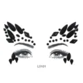 Schwarze Strasssteine für das Gesicht funkelnde Kristall Augen Makeup Festival Party - Schwarzer facettierter Strass-Stil (L0101) / 12.5*16.5cm