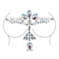 Kristall Strass Brustaufkleber Festival Körperschmuck für Party Make-up und Nachtclub. - 12.5*16.5 / Irisierender Verlaufs-Exquisit-Stil (X0103)