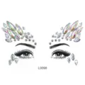 Holographische Gesichtssteine Strass Aufkleber DIY Augen Körper Kristall Deko Make-up - Irisierendes Facettiertes Augenbrauenknochen Bereich Modell (L0098)
