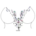Festival brust kristall edelstein aufkleber koerper strass tattoo dekoration fuer party - 12.5*16.5 / Irisierender geometrischer Brustaufkleber (X0099)