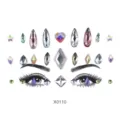 Kristall Gesichtssteine Strass Aufkleber Körperkunst Festival Party Make-up Augen Schmuck - Geometrischer irisierender Gesichtsstil in mehreren Formen (X0110) / 12.5*16.5cm