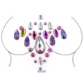 Sexy Brust Strass Aufkleber Acryl Körper Schmuck Festival Kristall Gesicht Edelsteine Damen. - Bunter Acryl-Bruststil mit Farbverlauf (X0101) / 12.5*16.5cm
