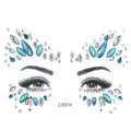 Glitzernde Strass Aufkleber Gesichtssteine Kristall Schmuck für Festival Party Make-up - Klarer Blauer und Irisierender Strass-Stil (L0074) / 12.5*16.5cm