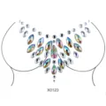 Festival Kristall Brust Aufkleber Strass Körper Schmuck Halloween Party Make-up - Regenbogen-Laser-Bruststil (X0123)