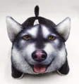 3D Cute Husky Dog Car Tissue Box Plush Animal Armrest Paper Holder Auto Interior Decor - Alaskan No. 1