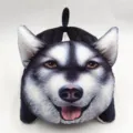 Cute 3D husky dog car tissue box cover, plush armrest organizer, fun vehicle interior decor - Alaskan No. 2