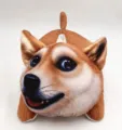 Cute Shiba Inu plush car tissue box, adorable dog design, soft interior paper holder container. - Yellow Dog