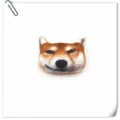 Cute 3D cartoon dog head brooch plush badge, funny meme animal pin for apparel and bags. - Mischievous Shiba Inu