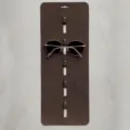 Detailed view of a brown leather hanging sunglasses organizer, perfect for home space saving. - 6-Slot Style / Dark Brown