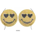 Herzaugen Smiley Gesicht Strass Aufkleber Körper Edelsteine Festival Party Dekoration - Gelb-schwarzer Smiley-Strassstil mit Herzaugen (X0083) / 12.5*16.5cm
