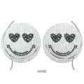 Strass Gesichtsaufkleber Herz Augen Lächeln Design Festival Party Make-up Körper Schmuck - 12.5*16.5 / Herzaugen-Smiley-Stil (X0082)