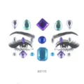 Acryl Gesichtsbemalung Strasssteine temporäre Tattoo Aufkleber Party Make-up - Blau und Violett Klarer Gesichtsstil (X0115)