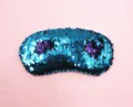Reversible Sequin Sleep Mask Mermaid Scales Travel Eye Cover Blue Purple Relaxing - Blue + Purple