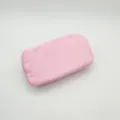 Pink nylon cosmetic bag, large capacity travel storage pouch, portable daily makeup organizer. - Pink