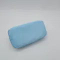 Light blue nylon cosmetic bag detail, portable travel makeup pouch, daily storage organizer. - Sky Blue