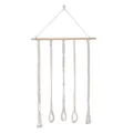 Detalle de soporte de lazo para el cabello de macramé con cuerdas de algodón y palo de madera. - 40*55CM / Blanco Roto