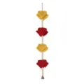 Colgante de Pared Macramé Boho Borla Cuentas de Madera Banderín Habitación Infantil - 75cm / Rojo Y Amarillo